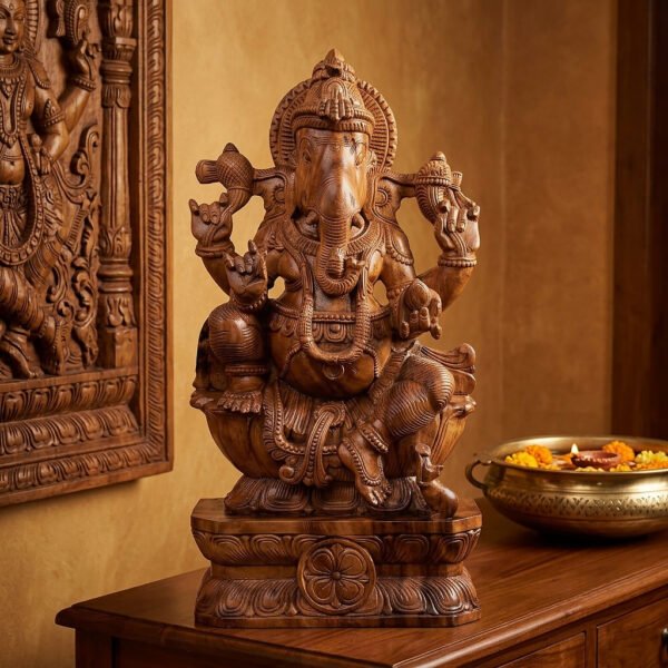 Valampuri vinayagar wooden statue 2 feet